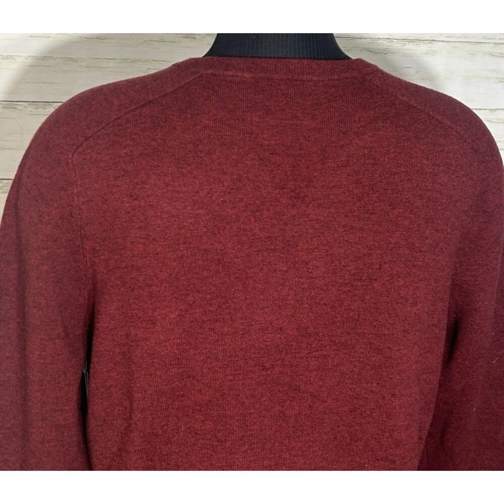 NEW! Mack Weldon Tech Cashmere Brick Red Sweater Merino Wool Crew Neck LARGE Men